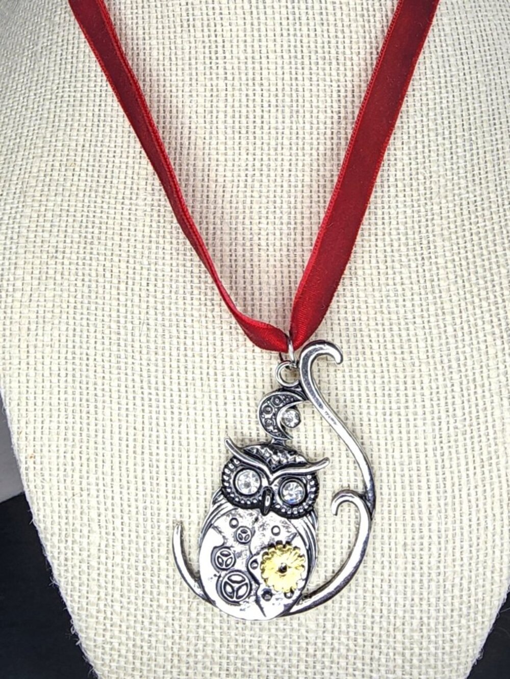 Hand Crafted Steampunk Owl Necklace